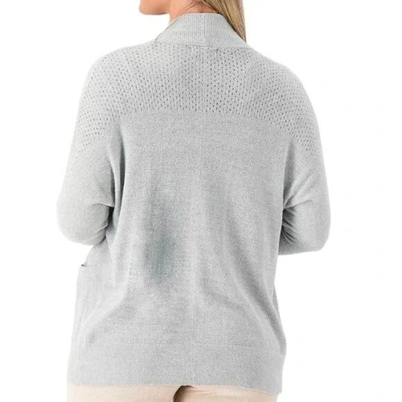 NWT Barefoot Dreams CozyChic Ultra Lite Pointelle Cardi sz L / XL Waterfall Sage - Picture 4 of 14